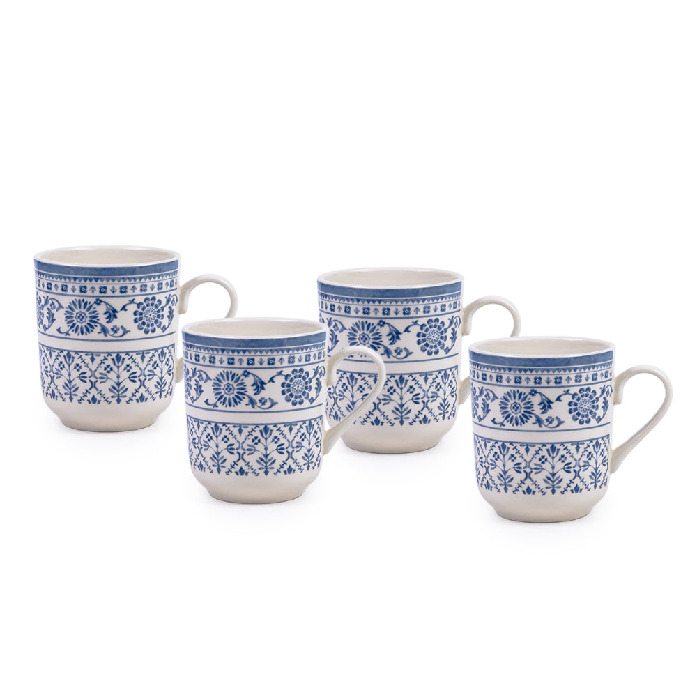 Claytan Plethora 370 ml Porcelain Mug (Grey & White, Set Of 1)