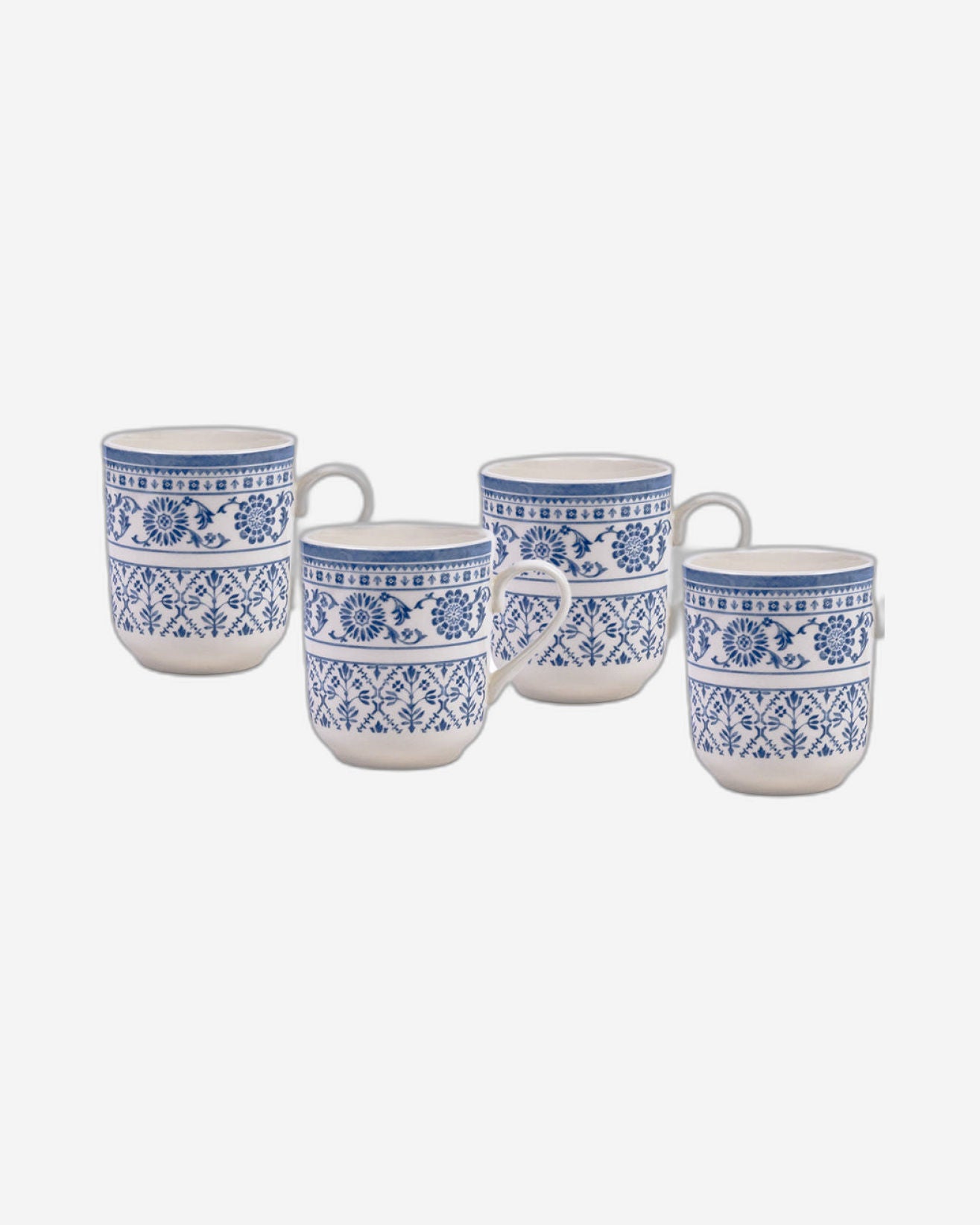 Claytan Plethora 370 ml Porcelain Mug (Grey & White, Set Of 1)