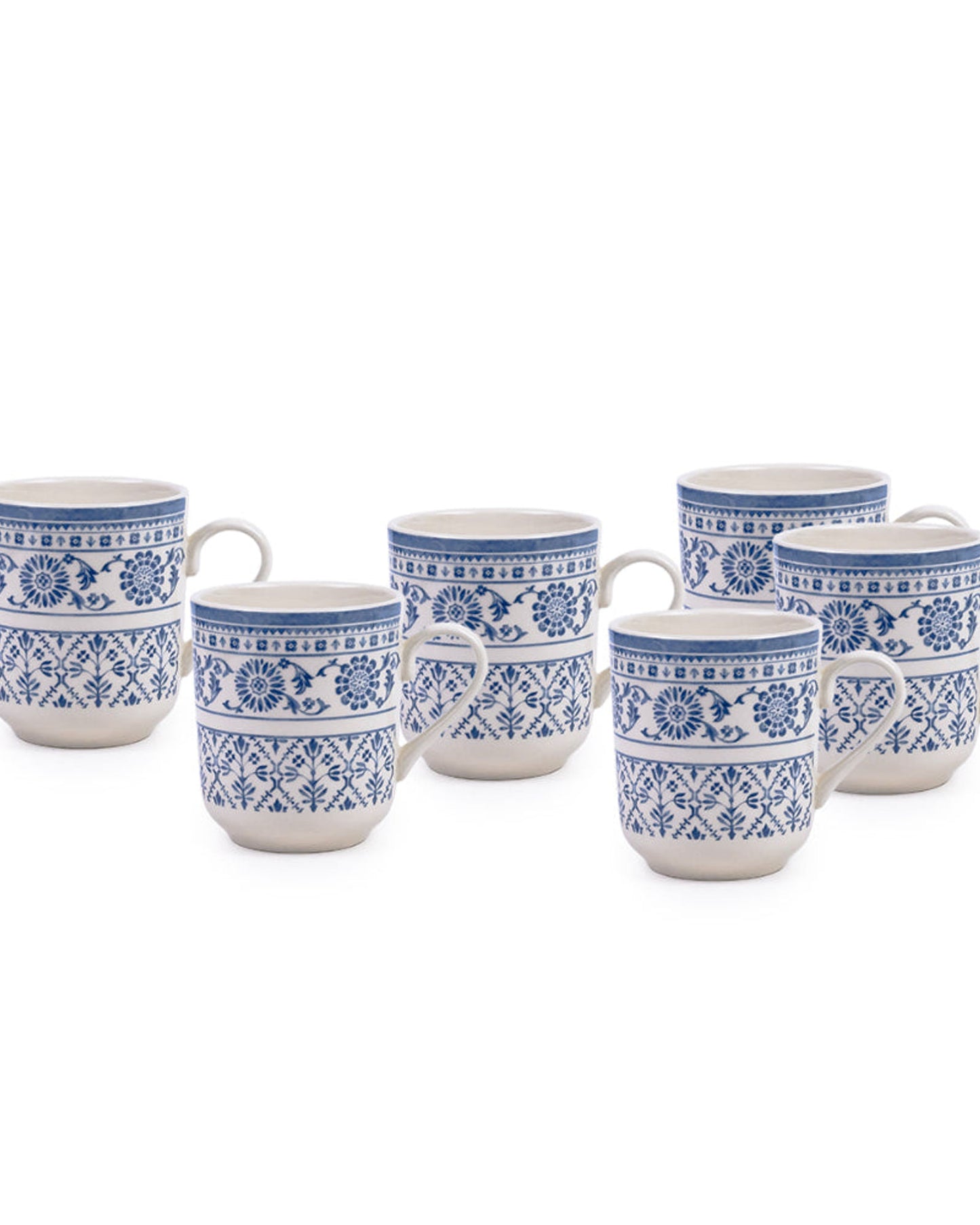 Claytan Plethora 370 ml Porcelain Mug (Grey & White, Set Of 1)