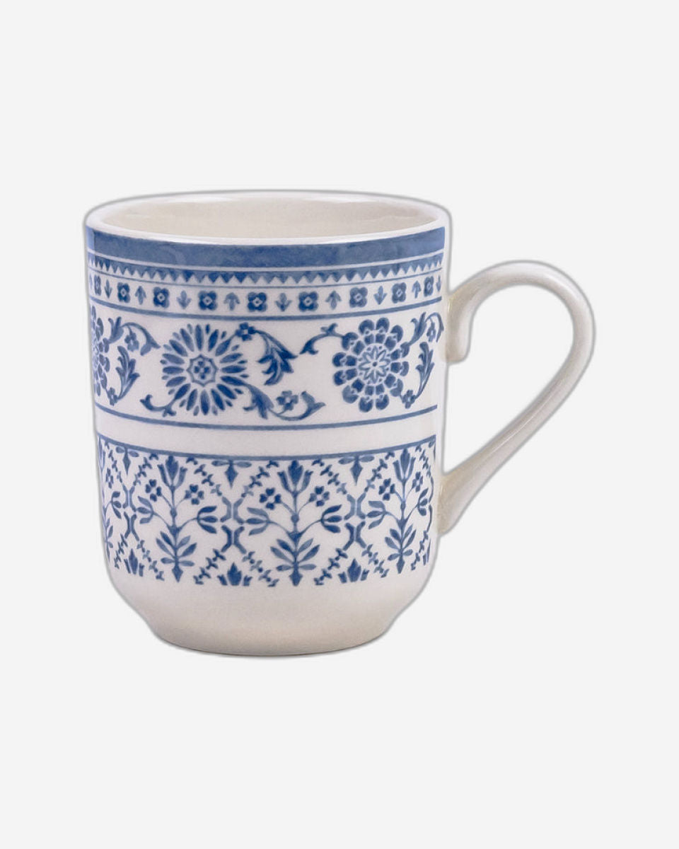 Claytan Plethora 370 ml Porcelain Mug (Grey & White, Set Of 1)