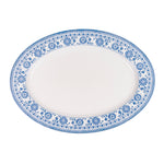 Claytan Plethora 14.2 inch Hand-Glazed Ceramic Oval Platter (Grey & White, Set Of 1)