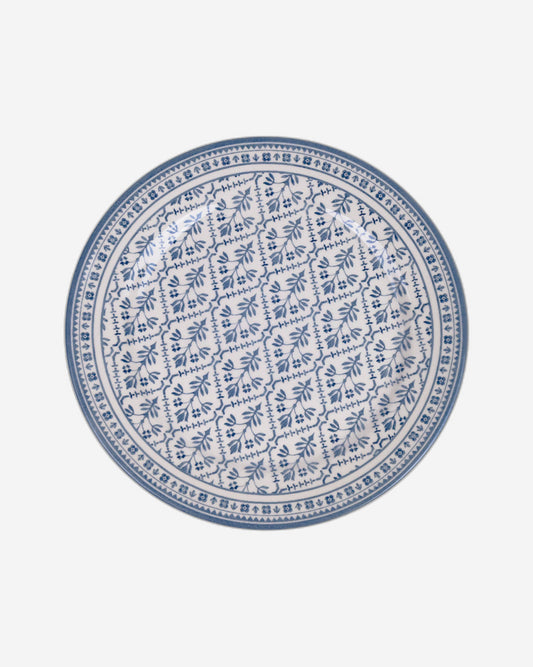 Claytan Plethora 9 inch Ceramic Soup Plate (Grey & White, Set Of 1)