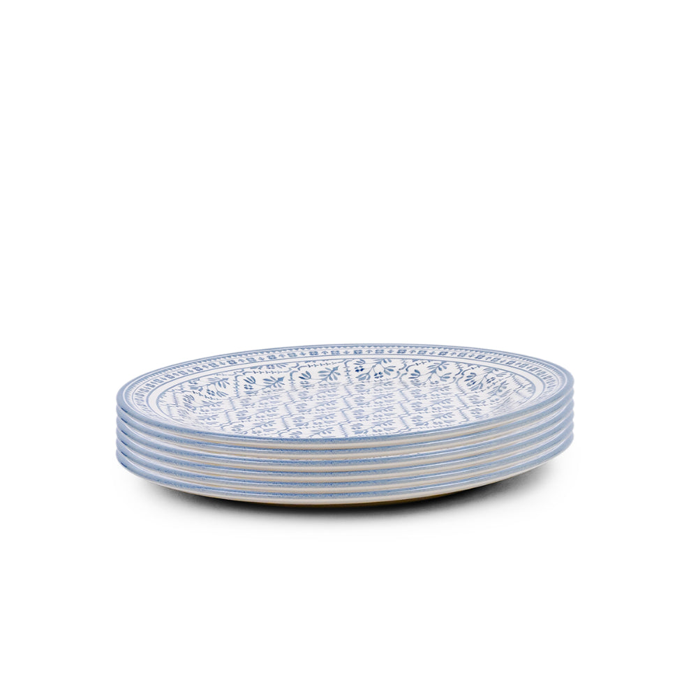 Claytan Plethora 9 inch Ceramic Soup Plate (Grey & White, Set Of 1)