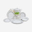 Dankotuwa Dinner Set 83Pc White Silver Cold Georgia