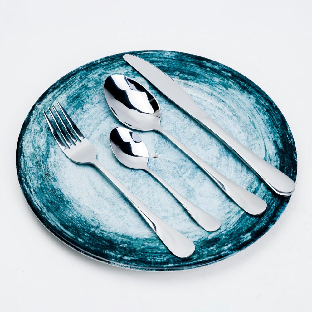 Cuisine Art Zoya 16-Piece Cutlery Set - Sleek Silver Stainless Steel Flatware