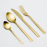 Cuisine Art Claire 16-Piece Cutlery Set - Elegant Gold Stainless Steel Flatware
