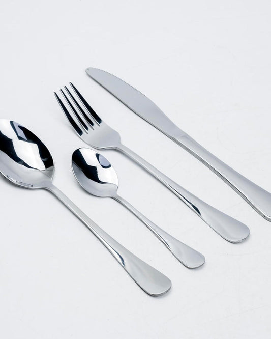 Cuisine Art Evren 24-Piece Cutlery Set - Sleek Silver Stainless Steel Flatware