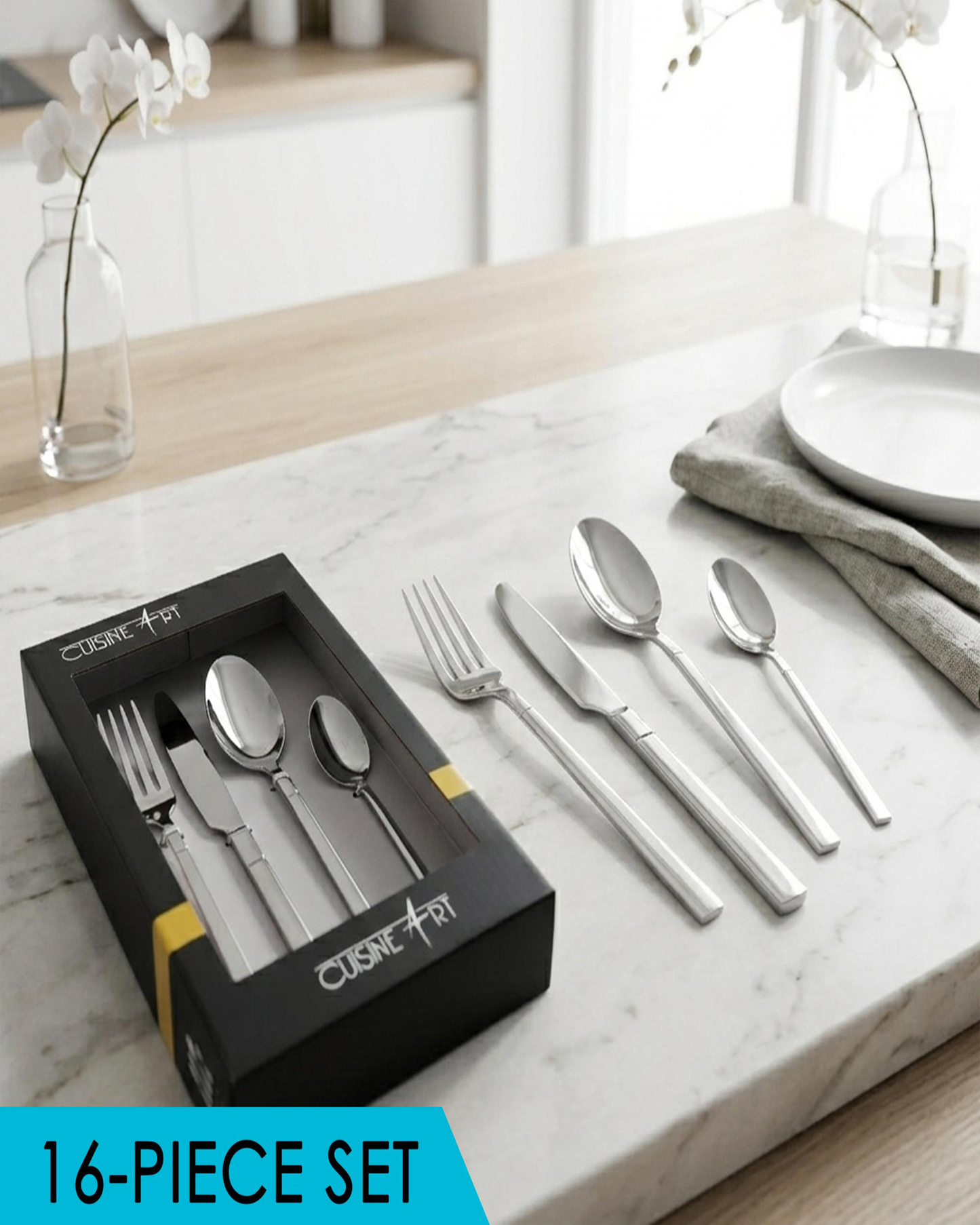 Cuisine Art JAMIE Cutlery Set 16 pcs Silver