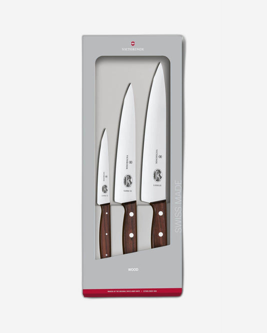 Victorinox Carving Knife Rosewood Handle 3 Piece Set, Gift Box - 5.1050.3G