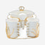 Shallow Porcelain 16-Piece Soup Set - White and Gold Elegance - Model CX1828-N-G