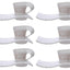 Shallow Porcelain Long Cup and Saucer 12-Piece Set, White | Elegant Tea and Coffee Set for Daily Use