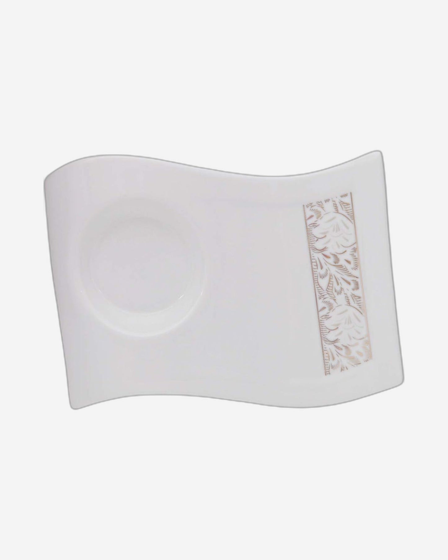 Shallow Porcelain Long Cup and Saucer 12-Piece Set, White | Elegant Tea and Coffee Set for Daily Use