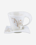 Shallow Porcelain Cup and Saucer Set, 12 Pieces, 200ml | Elegant White Tea and Coffee Set
