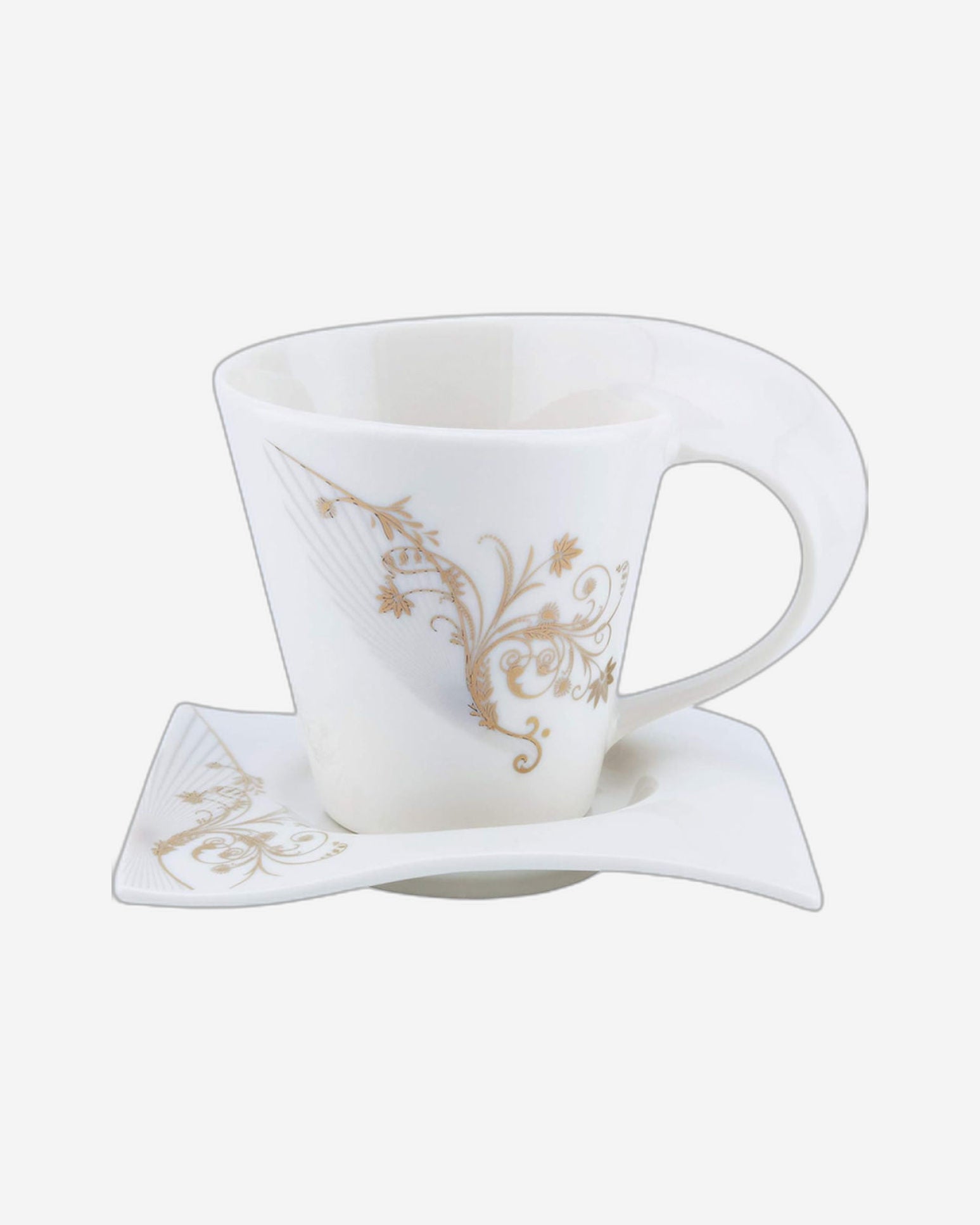 Shallow Porcelain Cup and Saucer Set, 12 Pieces, 200ml | Elegant White Tea and Coffee Set