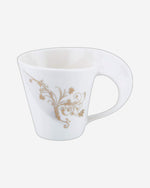 Shallow Porcelain Cup and Saucer Set, 12 Pieces, 200ml | Elegant White Tea and Coffee Set