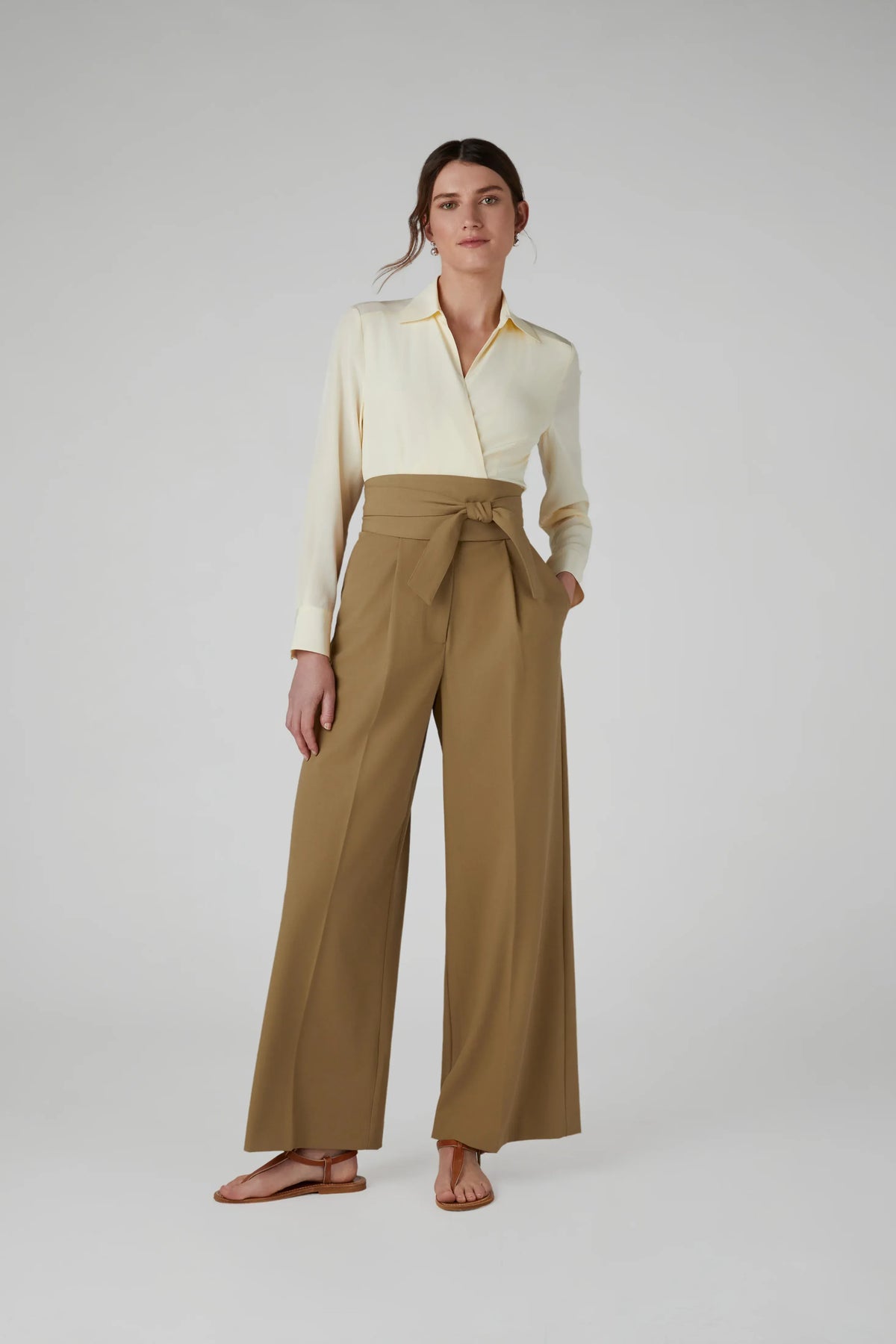 Genevieve Silk Wrap Shirt in Black