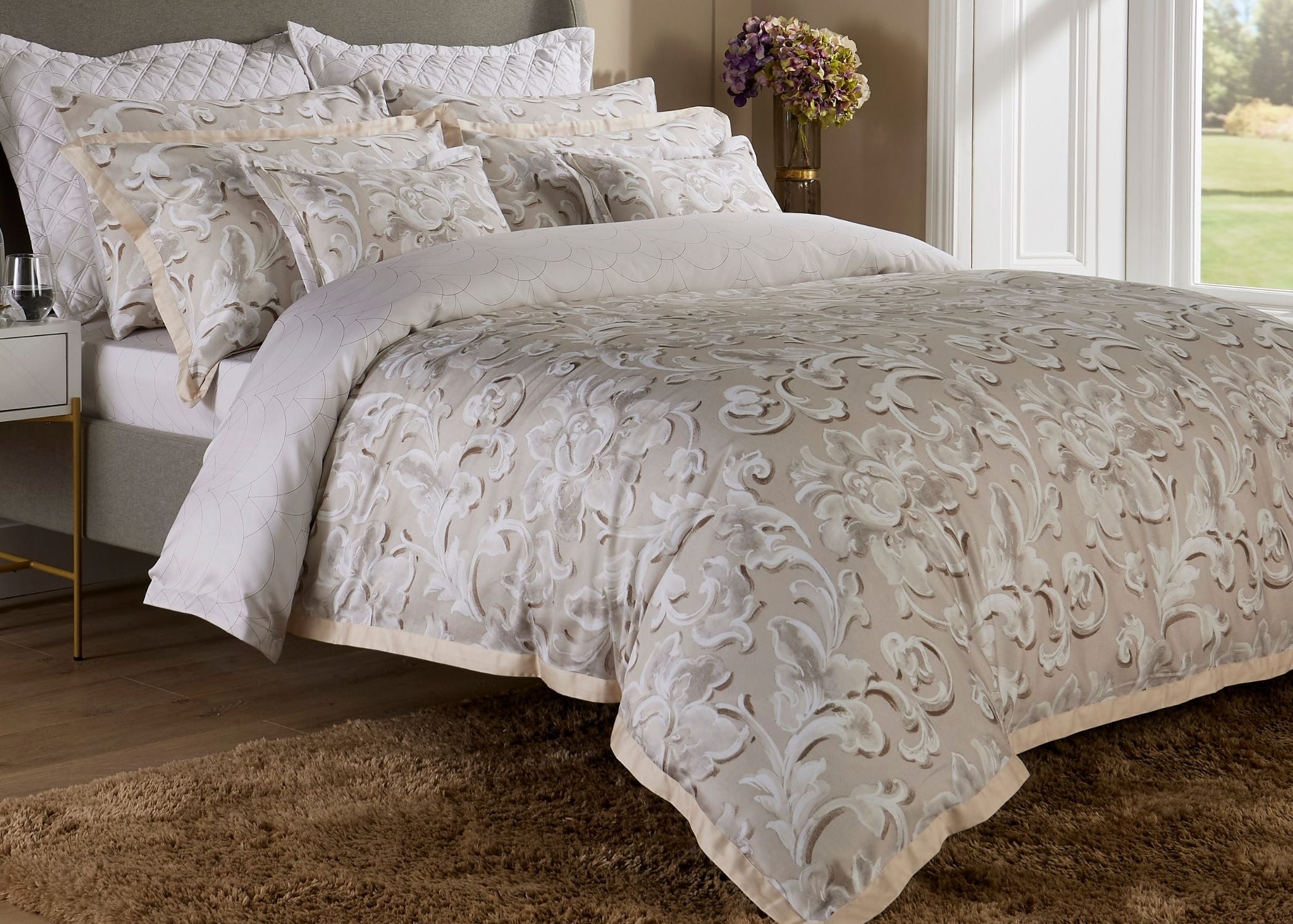 Christy Como Duvet Cover Set Stone