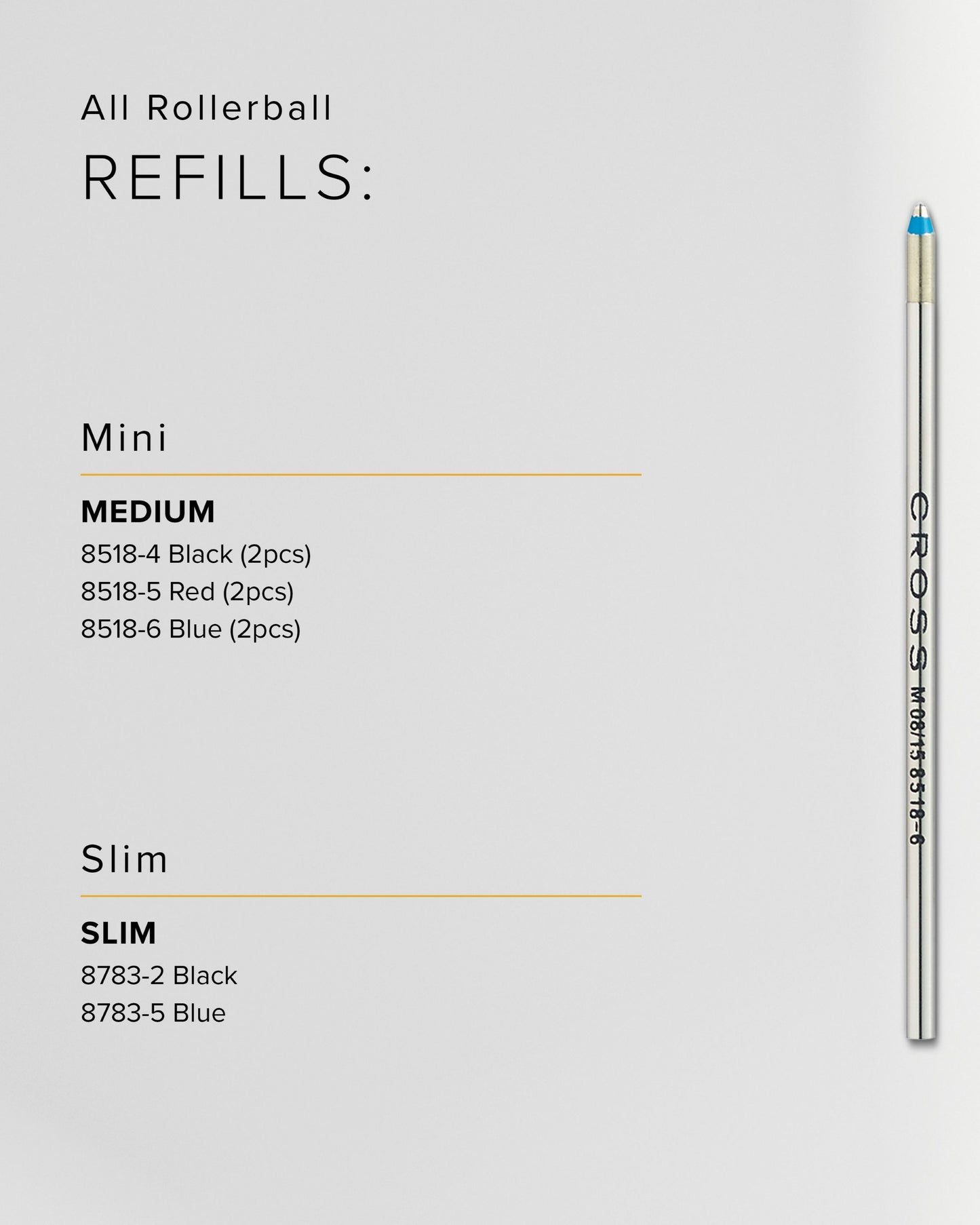 Cross Refill Black Medium Dual Pack Mini Ballpoint Pen