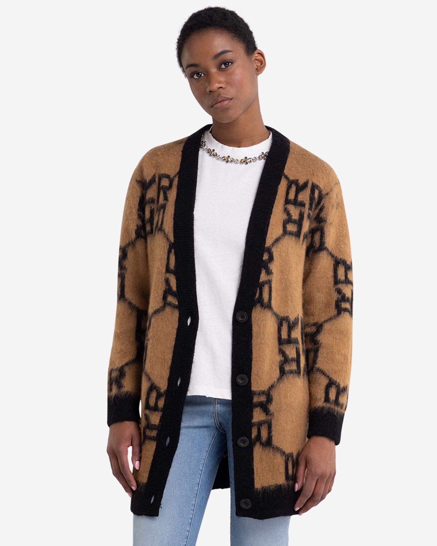 Maxi Cardigan With Monogram Logo