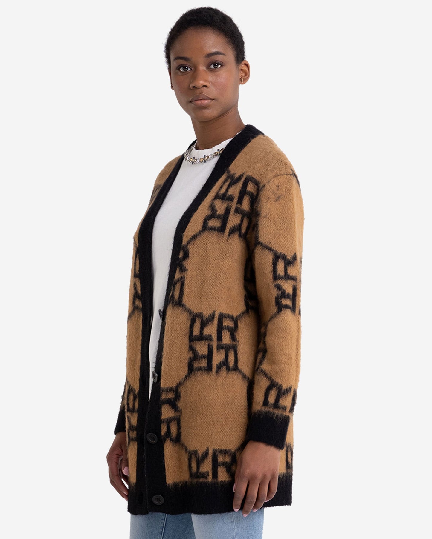 Maxi Cardigan With Monogram Logo