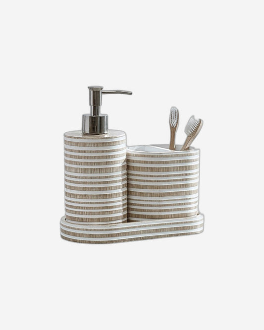 DKNY "Natural Stripe" 3pcs Bathroom Accessories