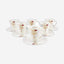 Shallow Bone China Cups and Saucers Set, White/Gold, 200ml, 12 Pieces – Elegant Tea and Coffee Set