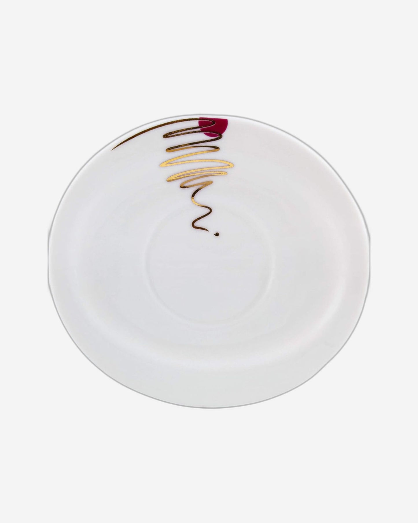 Shallow Bone China Cups and Saucers Set, White/Gold, 200ml, 12 Pieces – Elegant Tea and Coffee Set