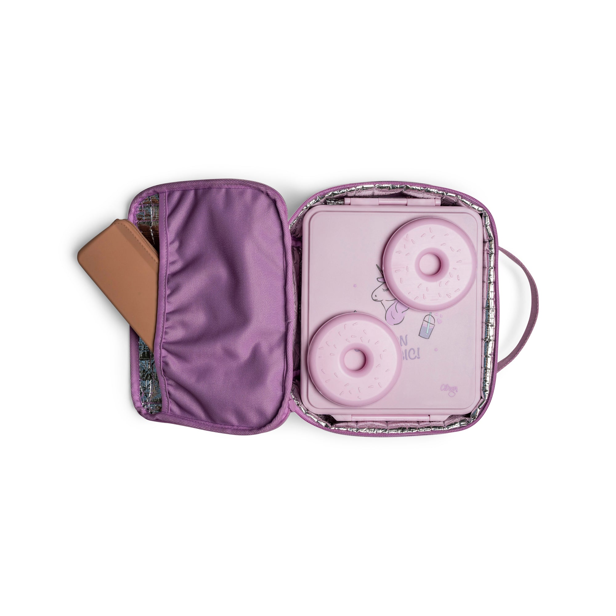 Citron Stormy Unicorn/Purple Insulated Square Lunchbag