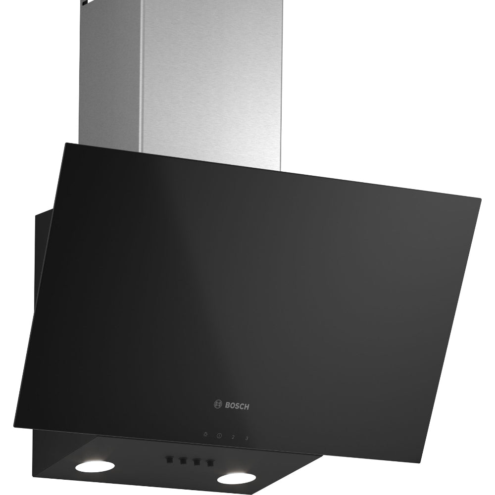 Bosch Series 2 Wall-mounted Hood 60 cm Clear Glass Black printed, DWK63PJ61M