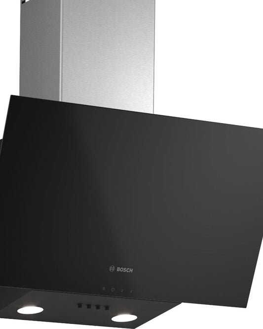 Bosch Series 2 Wall-mounted Hood 60 cm Clear Glass Black printed, DWK63PJ61M