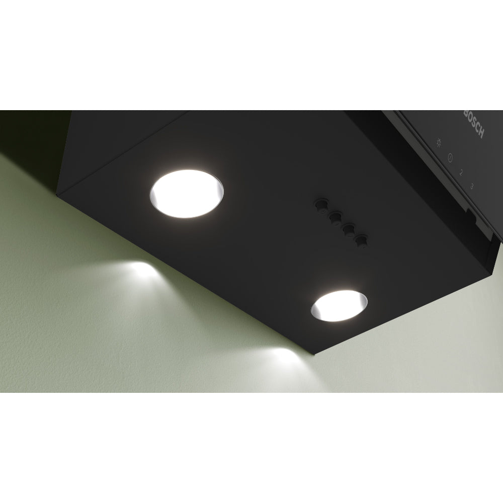 Bosch Series 2 Wall-mounted Hood 60 cm Clear Glass Black printed, DWK63PJ61M