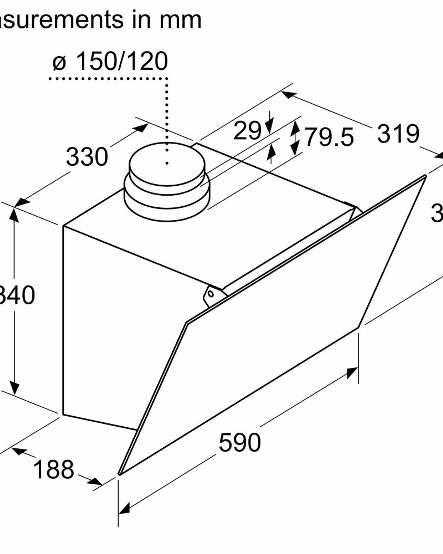 Bosch 60cm Series 2 Wall-Mounted Cooker Hood Clear Glass