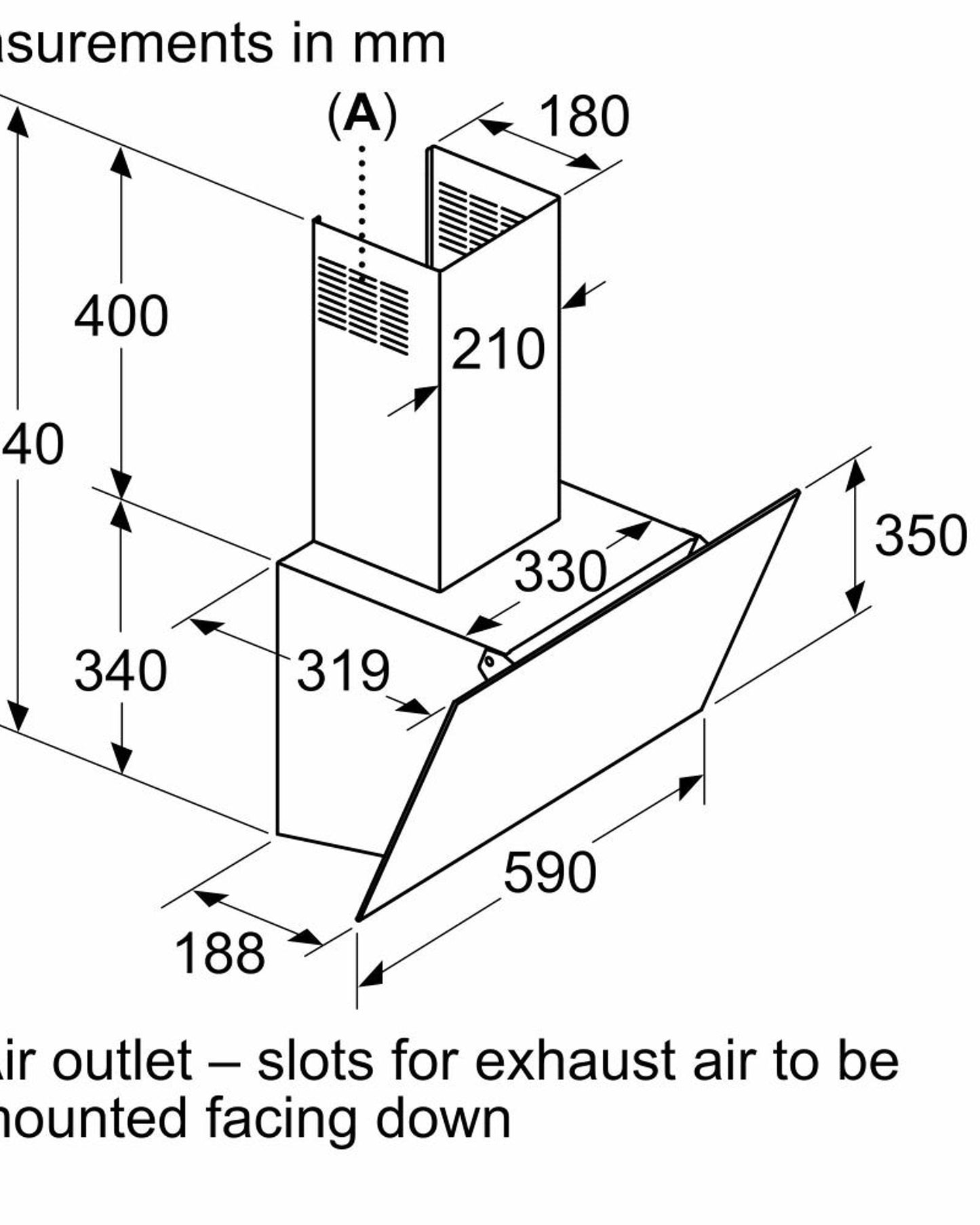 Bosch 60cm Series 2 Wall-Mounted Cooker Hood Clear Glass