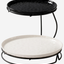 Shallow 2-Tier Serving Stand Hammered Porcelain