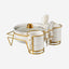 Shallow Porcelain 16-Piece Soup Set with Matt Fleck Gold Stand Rack – Elegant Soup Bowls & Spoons Set for Special Occasions
