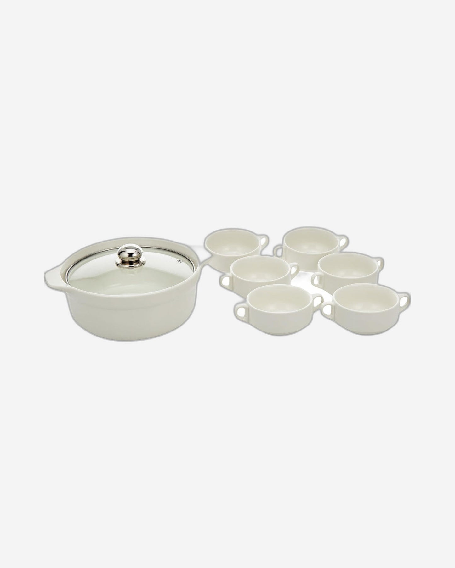 Bone China Shallow White soup set with Golden Metal Stand 15 pieces