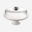 Shallow Porcelain Cake Plate with Plastic Lid, White – Durable Cake Serving Plate for Freshness Preservation