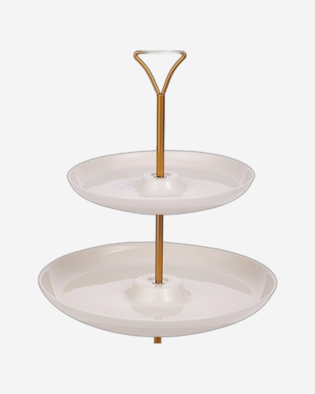 Bone China Shallow 7"/9"/11" 3-Tier Round Plate with Gold Stand – Elegant Serving Set for Appetizers, Desserts, and Snacks