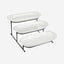 Shallow 3 Tier Porcelain Oval Plate with Stand, White, 3x40 cm