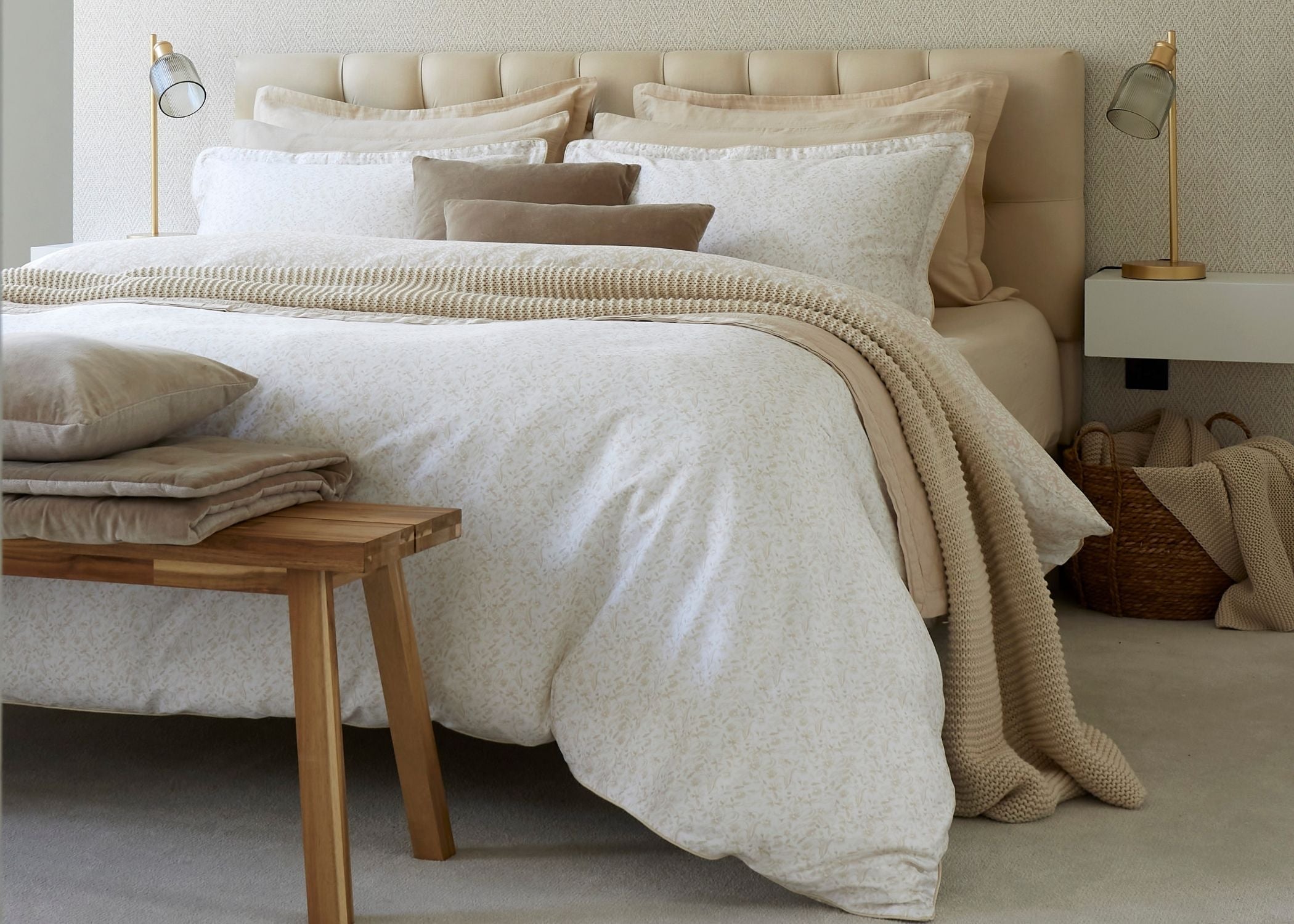 Christy Daisy Meadow Duvet Cover Set Hazelnut