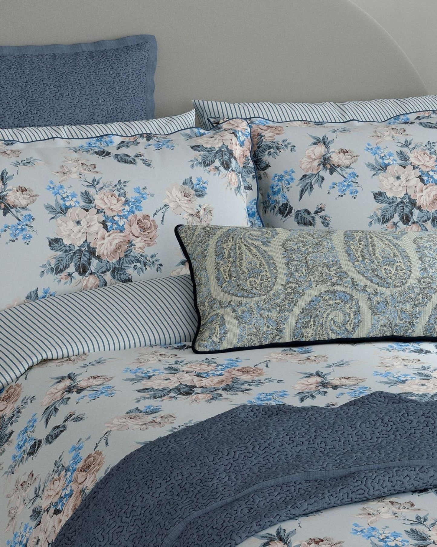 Bedeck of Belfast "Delphine" Duvet Cover and Oxford Pillowcase in Chambray Blue