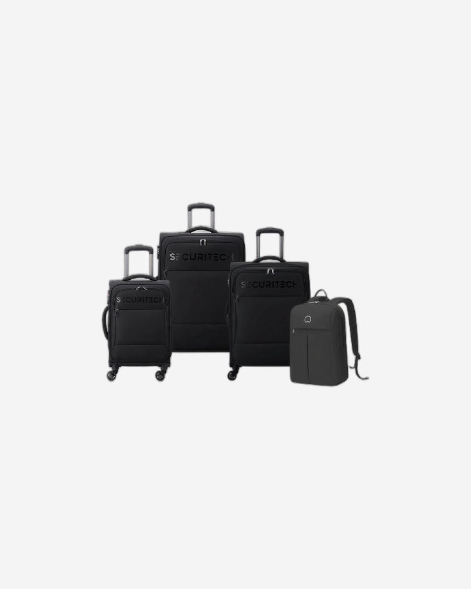 Delsey Paris Securitech Vanguard Set of 3 Luggage + Free Agreable Backpack