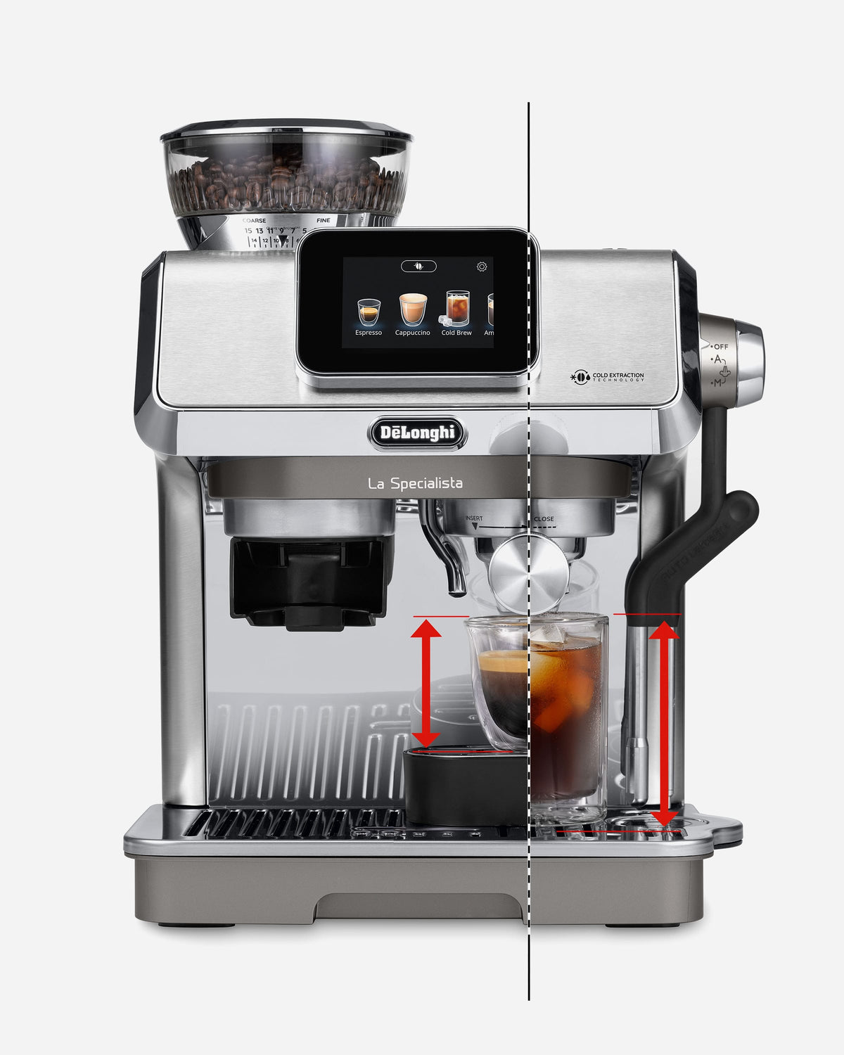 De'Longhi La Specialista Semi-Automatic Espresso Machine Touch Plus Cold Brew EC9455.M Metal (ESMA Certfied)