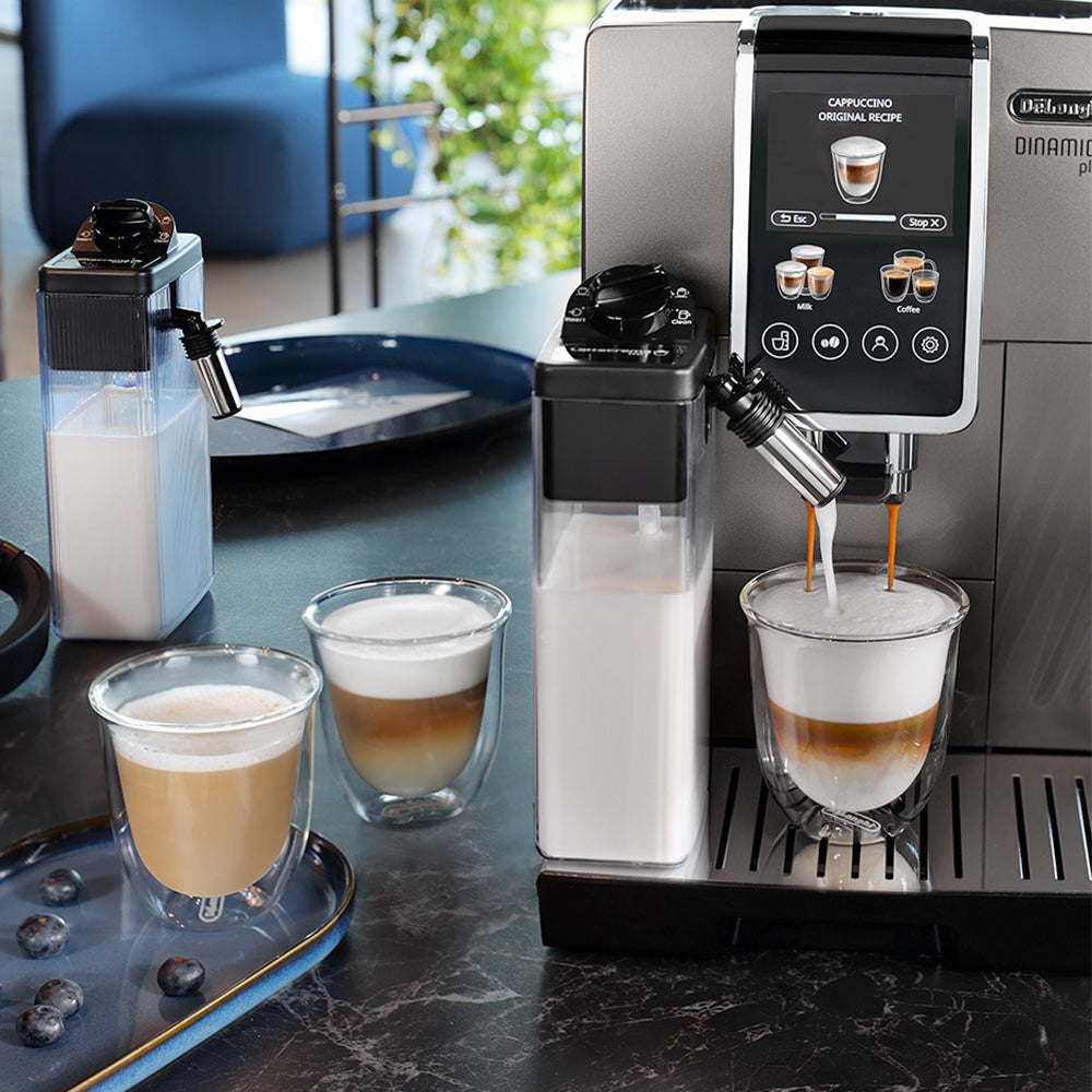 De'Longhi Coffee Machine DINAMICA PLUS Fully Automatic Bean to Cup Coffee Machine, 24+ Functions, Ideal for Espresso, Americano, Cappuccino, Latte, Macchiato & Many More Coffee Recipes ECAM380.95.TB (UAE ESMA Certified)
