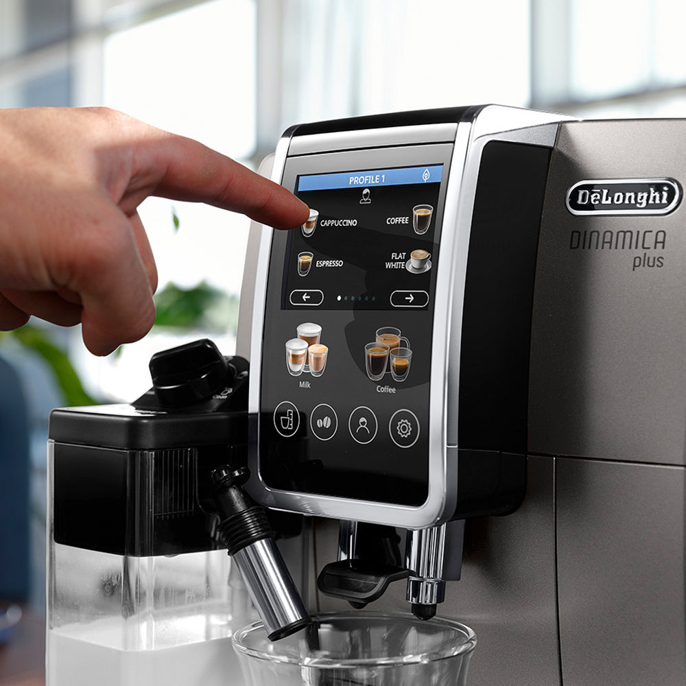 De'Longhi Coffee Machine DINAMICA PLUS Fully Automatic Bean to Cup Coffee Machine, 24+ Functions, Ideal for Espresso, Americano, Cappuccino, Latte, Macchiato & Many More Coffee Recipes ECAM380.95.TB (UAE ESMA Certified)