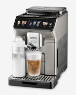 De'Longhi Eletta Explore Bean to Cup coffee machine with Latte cream Hot and cool Technology, Cold extraction technology, with 3.5"TFT display and soft control, wifi connectivity-Titanium,ECAM450.86.T (UAE ESMA Certified)
