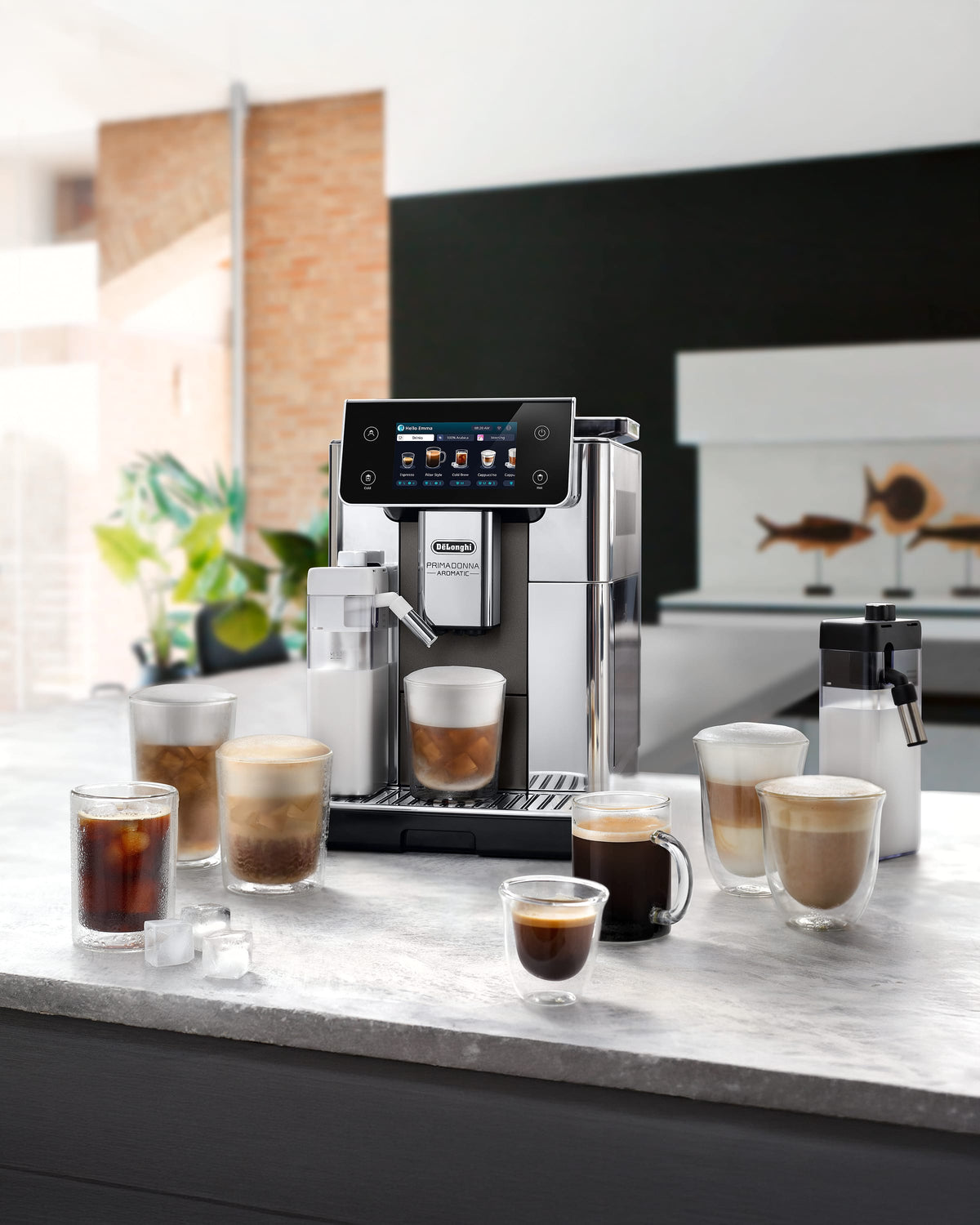 De'Longhi PrimaDonna Aromatic Fully Automatic Bean-to-Cup Coffee Machine with 38 Hot & Cold Drinks, Cold Brew Technology & 5-Inch Touchscreen – Titanium – ECAM630.75.TSM