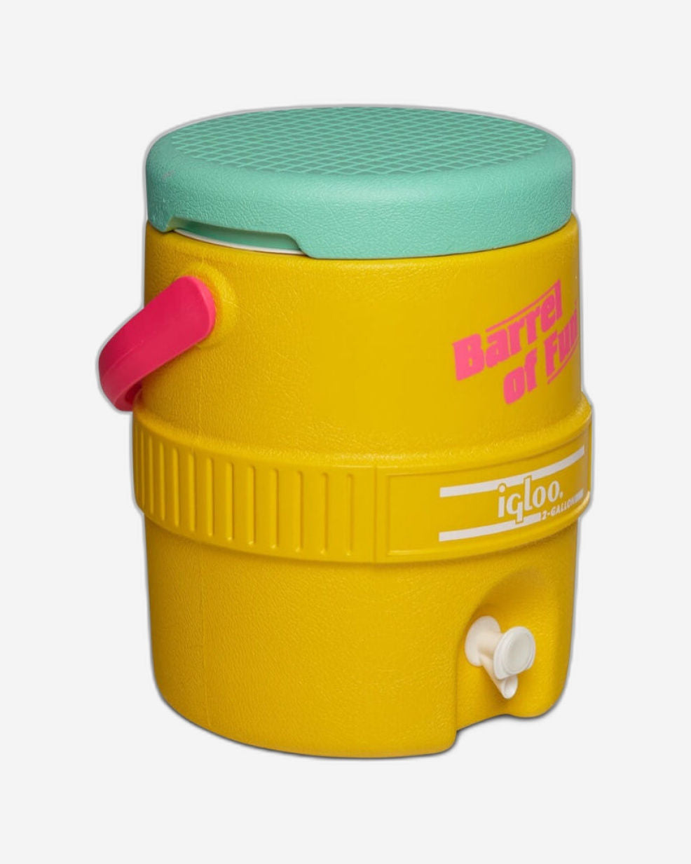 00031416-Igloo-Retro Barrel of Fun 2 Gallon Water Jug - Yellow