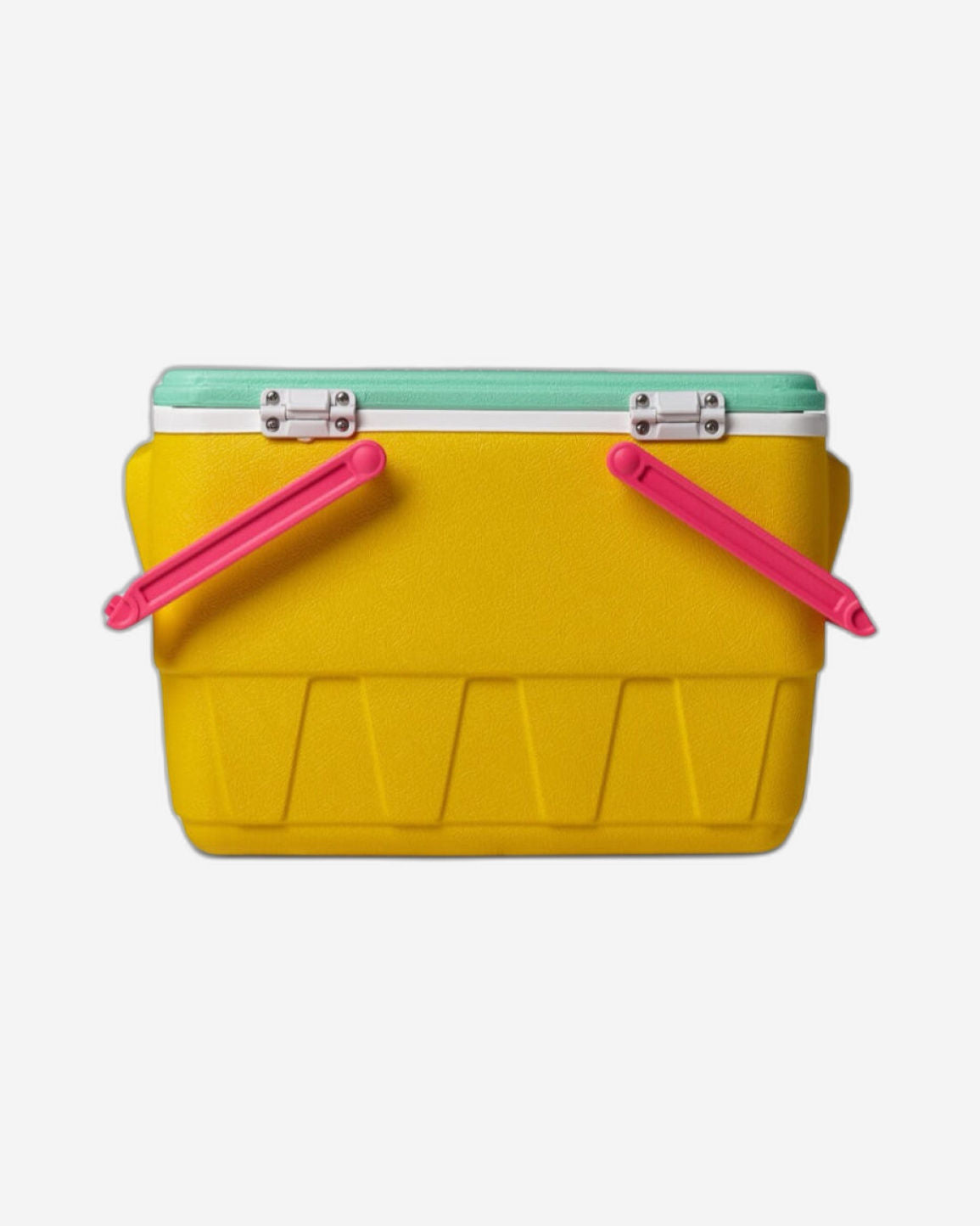 00032793-Igloo-Retro Jade 25 Qt Lunch Picnic Basket Cooler - Yellow,White,Mint,Pink
