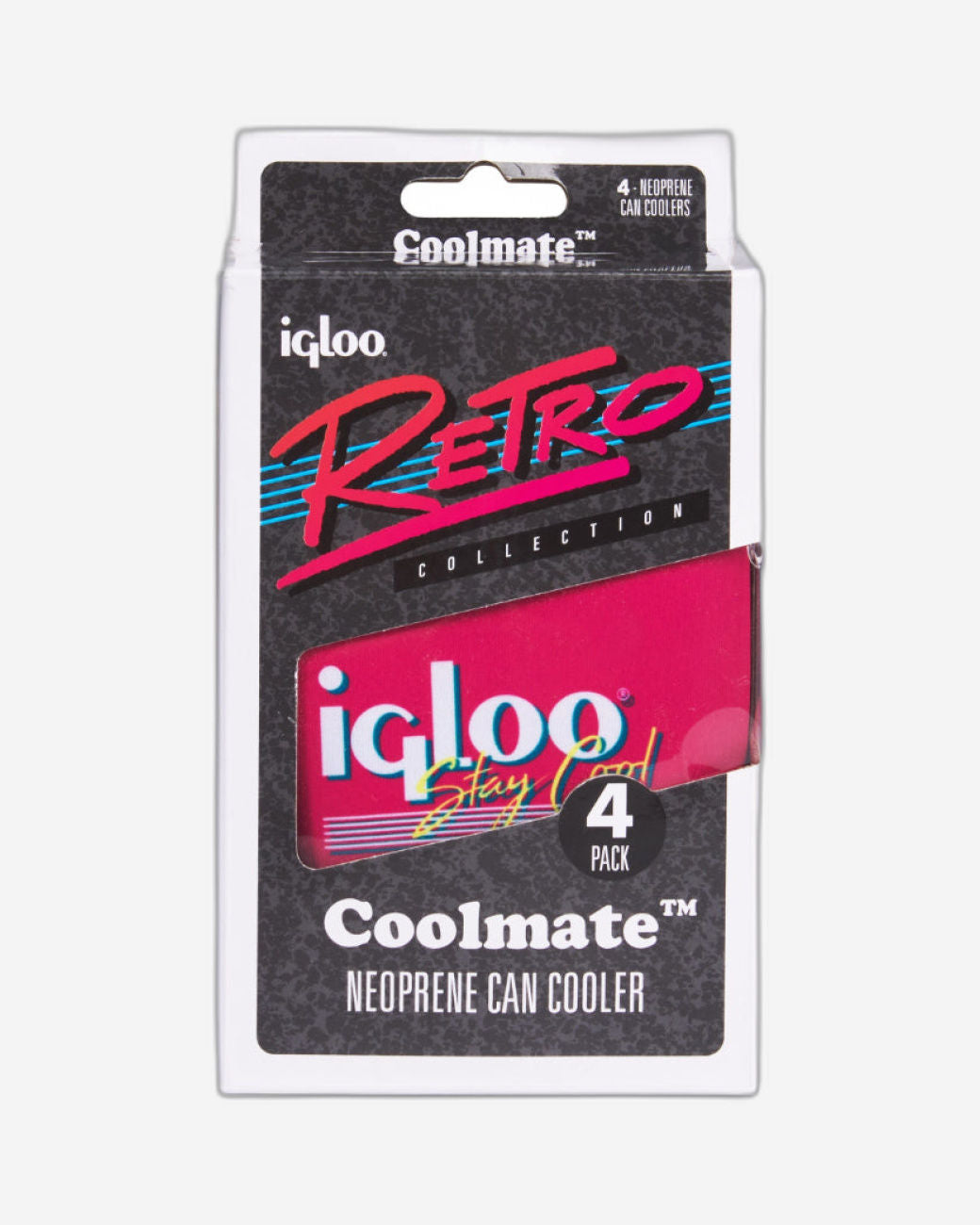 Igloo-Retro Soft Coolmate™ 4-Pack Can Cooler  - Dark Jade /Bold Magenta /Livewire Yellow